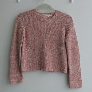 Maje Size 1 (Small) Pink Long Sleeve Sweater with Gold Accent Threading